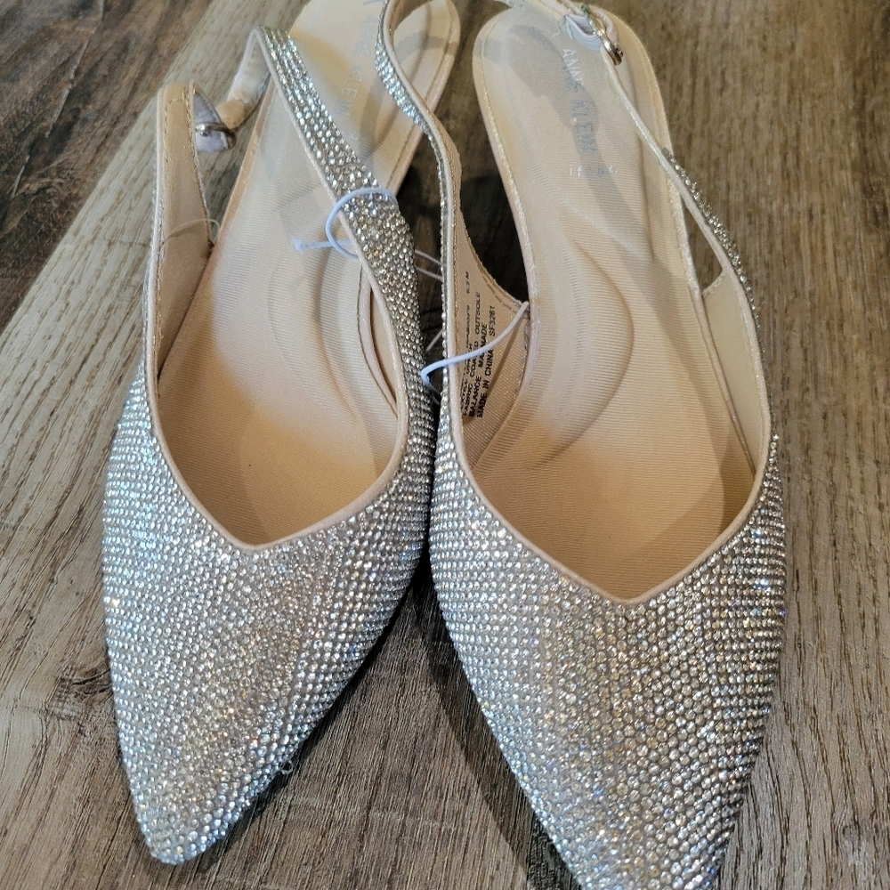 Anne Klein Elegant Silver Women's Slingback Shoes - Picture 1 of 9